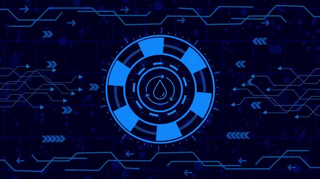 Futuristic technology background with glowing circuit board and digital elements, creating a modern and dynamic backdrop for various techrelated projects