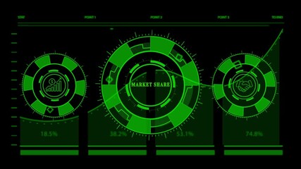 Neon Partner Hood Icon. Glowing Green and Cyan Circular Dashboard Animation Video Symbol for Business Collaboration and Strategic Alliance