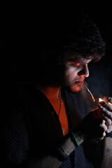 portrait of a man with a cigarette