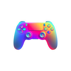 Vibrant Rainbow Gradient Video Game Controller Illustration