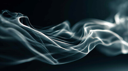 Fototapeta premium Ethereal wisps of translucent smoke swirling gracefully in an enchanting dark atmosphere
