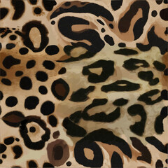 Polygons form a modern leopard pattern. Vector design.