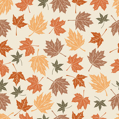 seamless pattern with autumn leaves