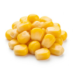 Fototapeta premium A pristine and detailed representation of canned corn kernels, their vibrant yellow color and smooth texture in sharp focus copy