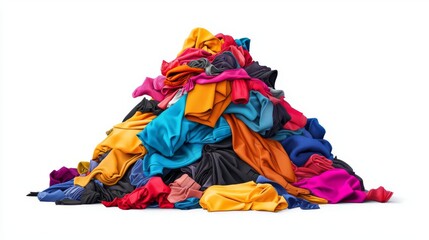 A vibrant pile of colorful fabrics, showcasing a variety of textures and hues for creative projects and fashion design.