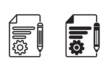 Documentation line icon seet. Technical instruction sign. Quality design element. Classic style documentation sign. Editable stroke. Vector
