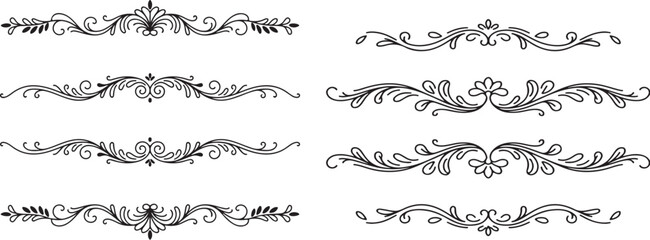 Obraz premium floral ornamental dividers and vintage decorative borders 