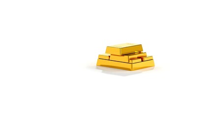 Stacked shiny gold bars symbolizing wealth, investment, and financial success on a clean white background