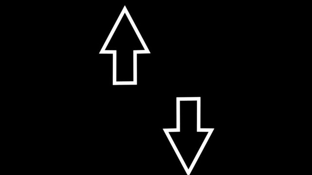 Up and down arrow icon on black background
