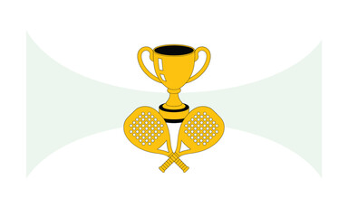 Padle Tennis Tournament Trophy with Rackets Illustration: Winning in Sports and Competition Success Concept for Graphic Design and Marketing Materials