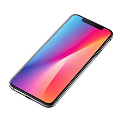 Smartphone isolated on white background with modern sleek design realistic texture and detail