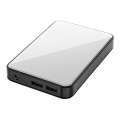 External hard drive isolated on white background with compact design realistic clean texture and detail