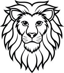 Obraz premium Intricate tiger black vector line art illustration for tattoo or apparel design, Detailed tiger tattoo line art vector, Mystical tiger illustration vector, Spiritual tiger black line art vector