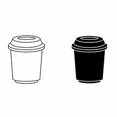Coffee Paper Cup Line Art Illustration

