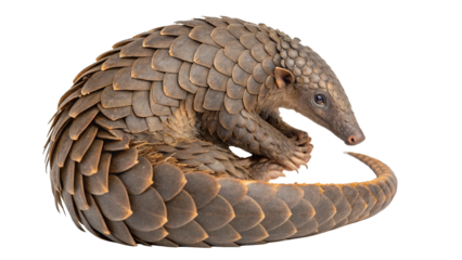 Extinct animal sunda pangolin isolated on white or transparent background
