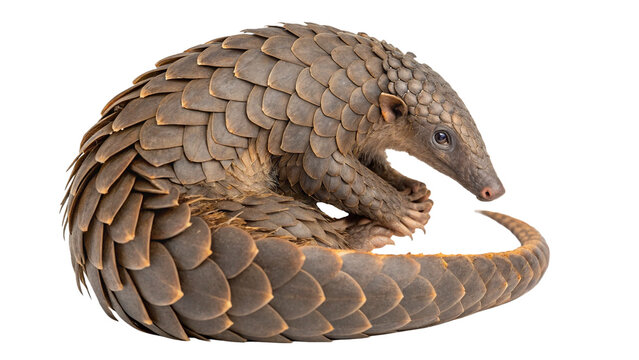Extinct animal sunda pangolin isolated on white or transparent background