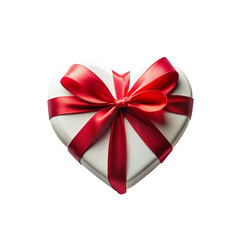 Valentine heart gift isolated on white background with festive design realistic clean texture and seasonal style