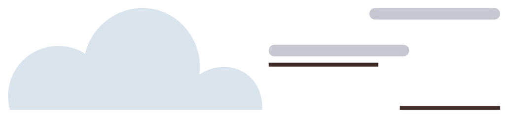 Soft blue cloud and parallel horizontal lines evoke ideas of speed, connectivity, data transfer, and cloud technology. Ideal for communication, cloud storage, computing, networks, innovation