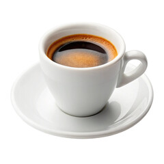 Fototapeta premium Espresso cup isolated on white background with porcelain design realistic clean texture and drink style
