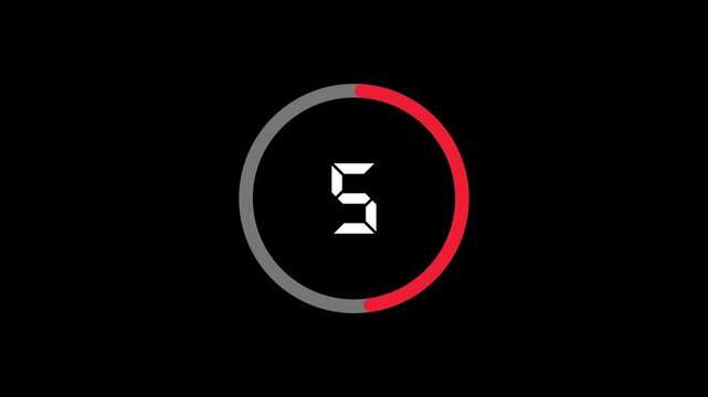 Countdown animation from 10 to 0 with bold numeric digits on dark black background symbolizing timer clock event start concept digital design.