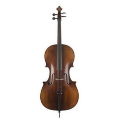 Brown cello musical instrument on white string instrument