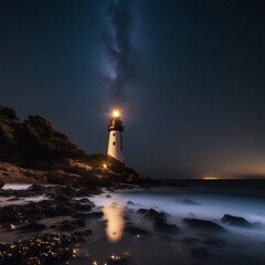 lighthouse at night