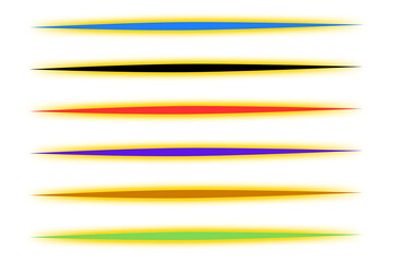 Colorful line stroke set isolated on transparent background for design element