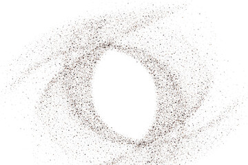 Brown dust particles forming a circle isolated on transparent background