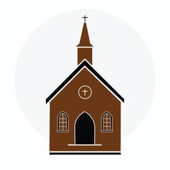 Vector church. Religious catholic prayer icon.