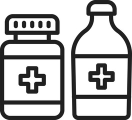 Obraz premium Medical bottles with cross symbols health pharmacy