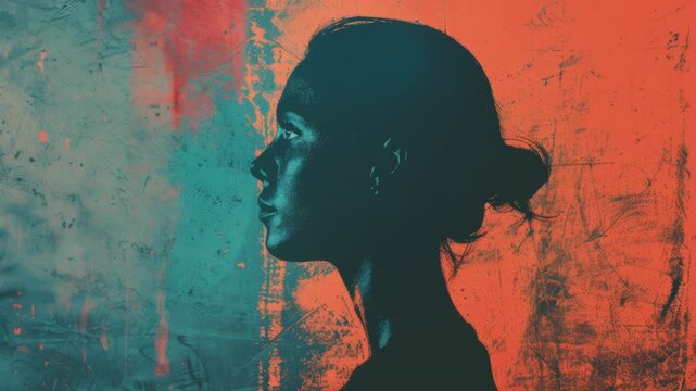 A woman standing in front of a colorful wall, great for a motivational or inspirational background