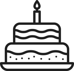 Two tier cake with candle birthday celebration