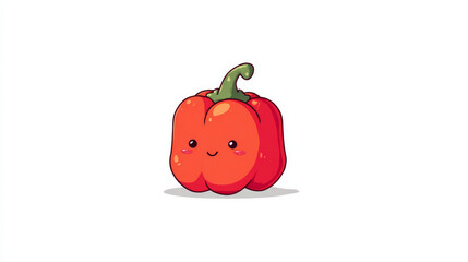 Isolated on white with luma matte, Bell Pepper is a cute and adorable cartoon figure.
