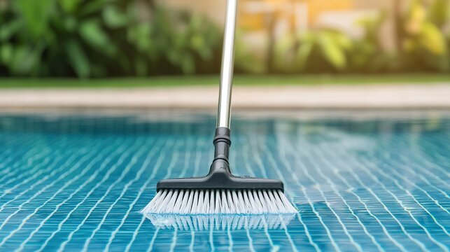Automated pool cleaner brush bristles, subtle algae, clean surface