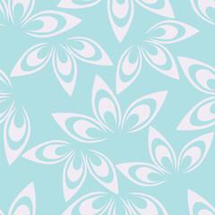 Fototapeta premium Seamless floral pattern, liberty ditsy print with cute large botany in retro folk style. Beautiful botanical design of hand drawn wild plants: flowers, leaves on black background. Vector illustration
