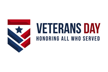 Veterans Day Honoring All Who Services, 11 November. Vector illustration.