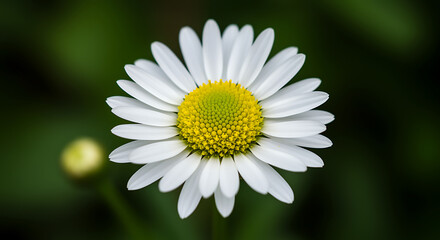 Obraz premium Stunning close-up of a perfect daisy flower with vibrant white petals and yellow center