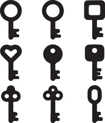 Key icon set. 
