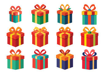 Colorful Gift Boxes with Ribbons for Celebrations and Special Occasions