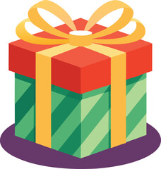 Gift box with ribbon, gift box vector illustration