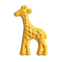 Fototapeta premium 3D Render of a Yellow Glossy Giraffe Toy