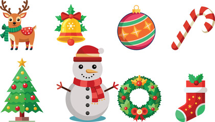 Set of christmas elements