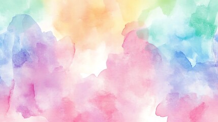 Seamless pattern watercolor rainbow pastel abstract on white background