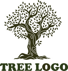 vector tree with green leaves