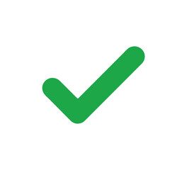 Green check mark icon in white square signals success and positive confirmation