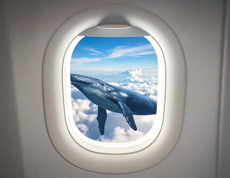 Fototapeta Whale seen through airplane window