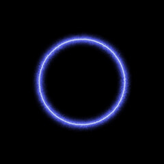 Blue electric fire ring glowing circle energy effect