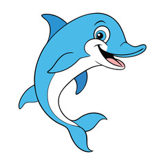 Fototapeta premium Playful dolphin full of energy, making splashes and leaps with joy. A funny dolphin spreading laughter, fun, and happiness in every wave of the ocean. 