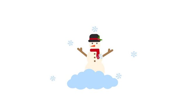 Christmas snowman Icon animation. 4k video,Christmas ,Winter

