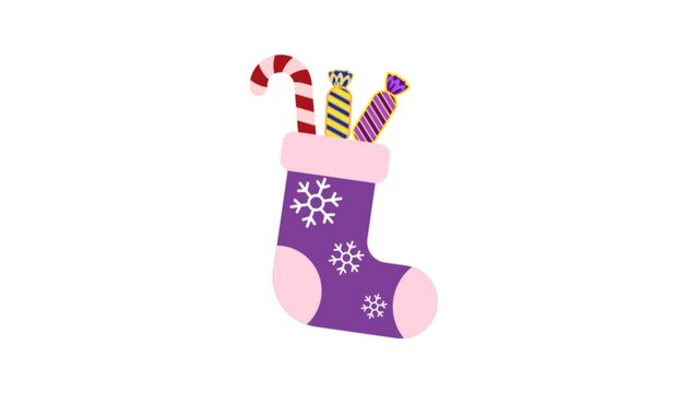 Christmas Sock icon animation,4k video,Christmas ,Xmas,Christmas  decoration.